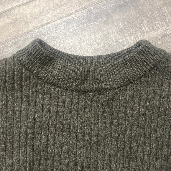 Poof! Olive Ribbed Crew Neck Sweater - Picture 3 of 7